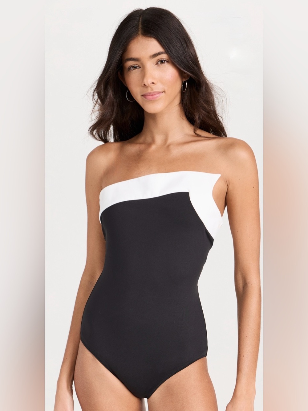 STAUD Black & White Alexandria One Piece Swimsuit S